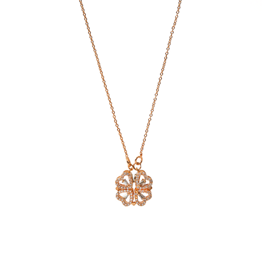 GOLDEN MULTI-HEARTS LINK WITH EACH OTHER NECKLACE
