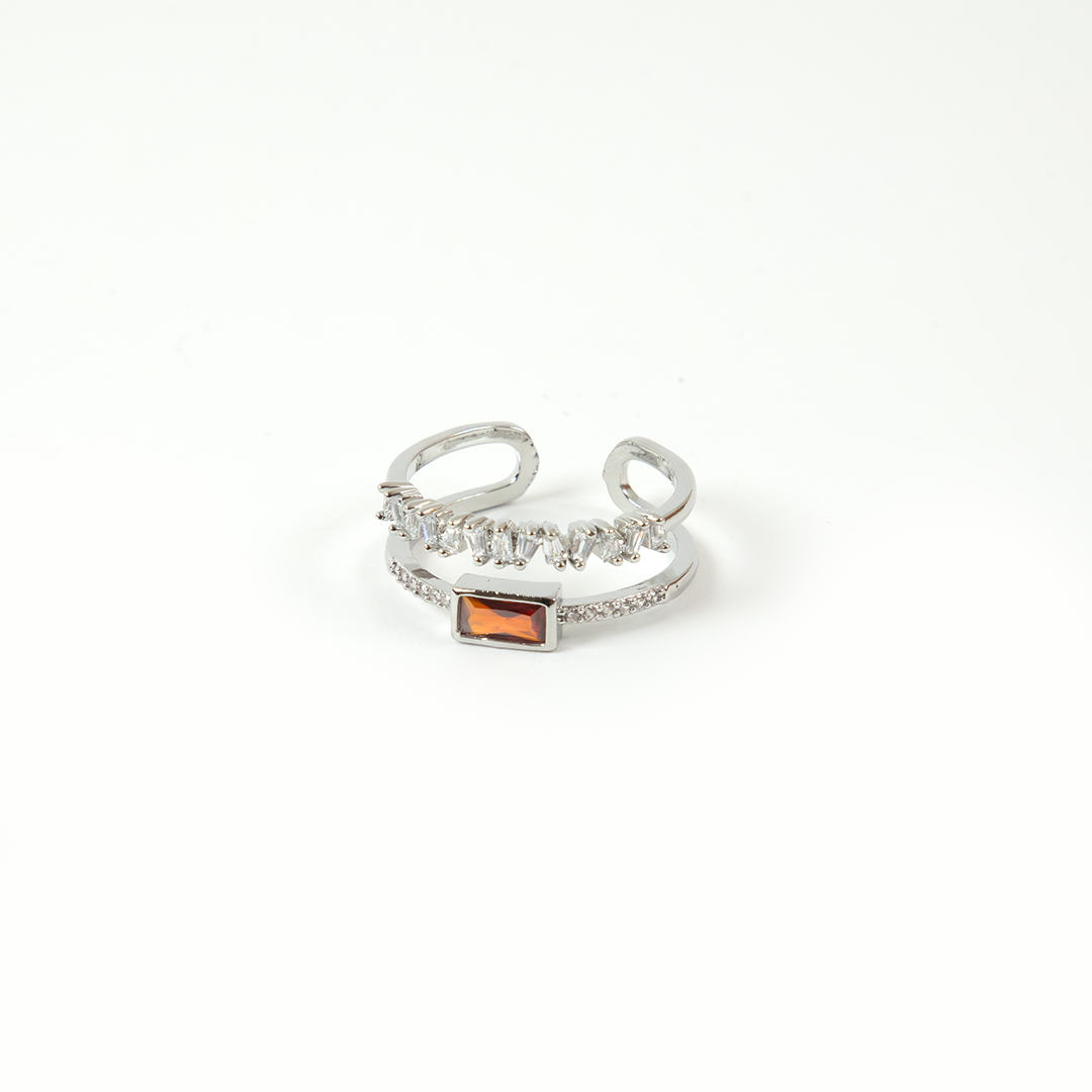 SILVER DUAL FEAT RING
